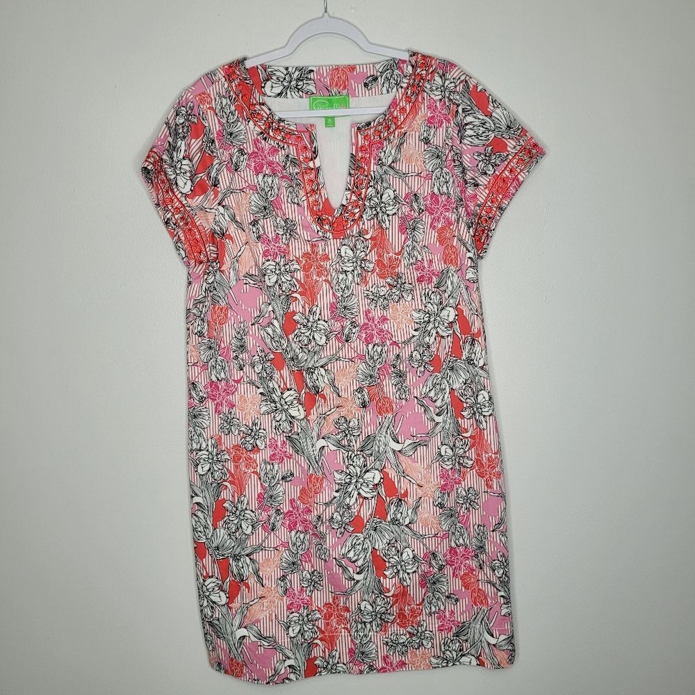 Pappagallo Tori Floral Print Shift Dress Vacation Resort Size 18